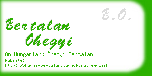 bertalan ohegyi business card